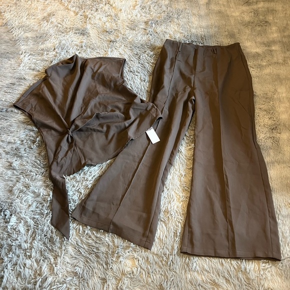 yozy Pants - NWT Yozy wide leg flare trousers and matching top